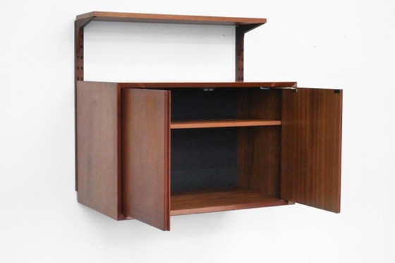 1/6 Poul Cadovius Royal System Cabinet Shelf Teak 1960s, Shelving unit, Metal, Wood, Brown, Vintage (photo 13 of 20)