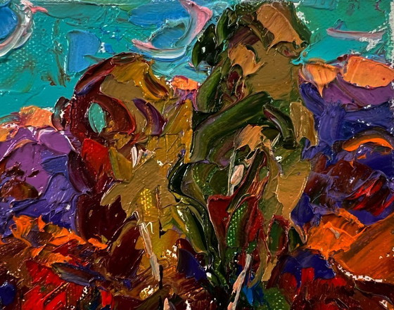 Original Oil Painting Autumn Nature Landscape Evening Forest – Paintings & Drawings, Canvas (photo 4 of 8)
