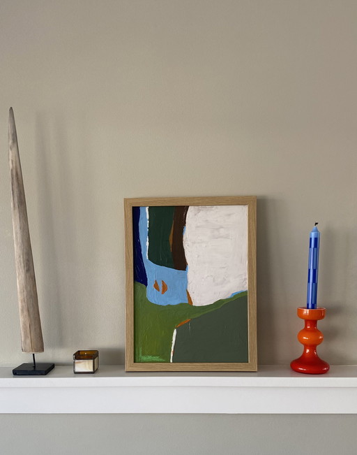 Peinture abstraite 30 x 40 cm avec cadre