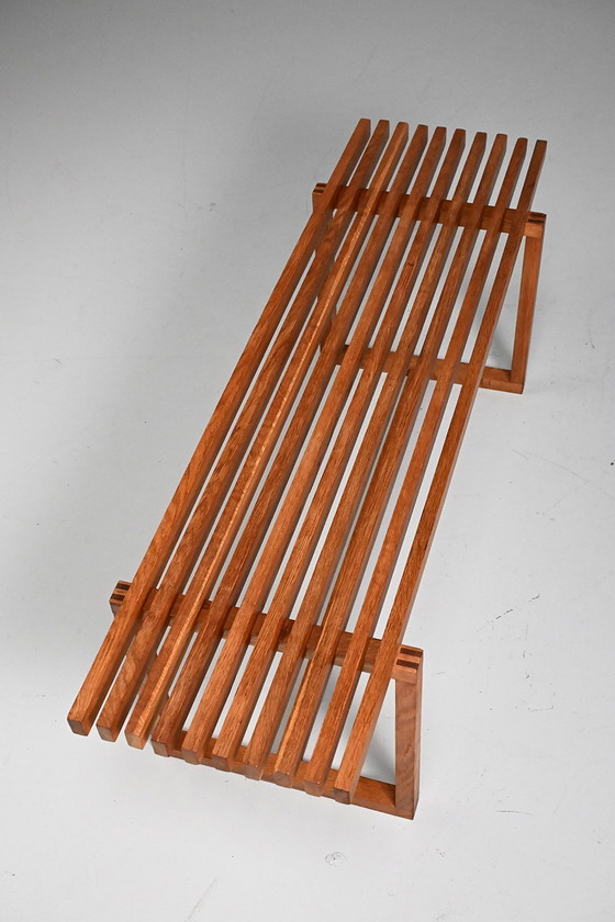 Image 1 of Prachtig eiken lattenbankje