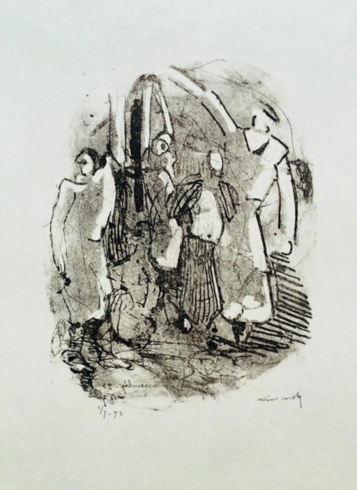 Wim Motz - Lithographie d'époque - Réimpression 1975