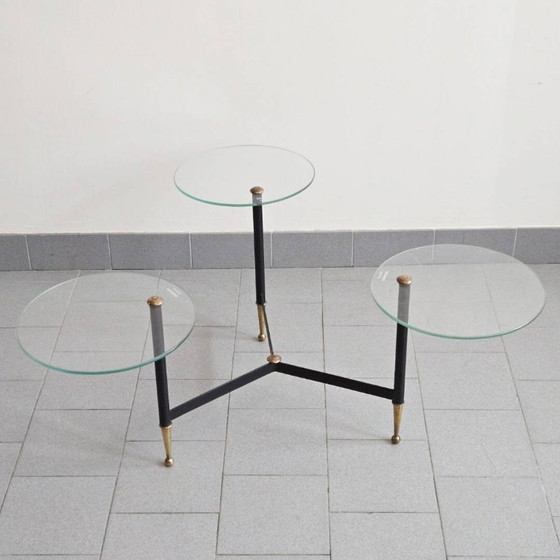 Image 1 of Tavolino da caffè vintage anni '50, espositore da negozio Dekora Nantes, stile rockabilly anni '50.