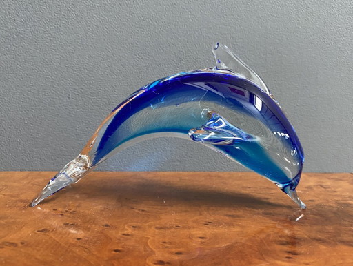 Delfino di vetro blu