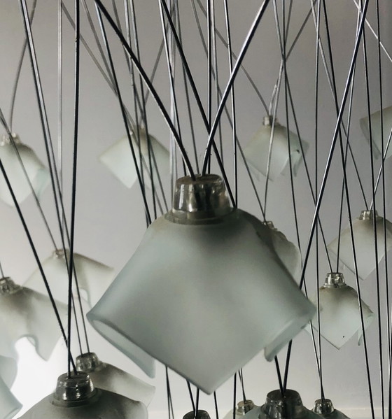 Image 1 of Lucciole cascade kroonluchter van MetalSpot, Italië, chroom en matglas