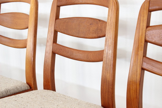 Image 1 of as new, Holstebro Danish Dining Chairs / Vintage Dining Chair in Teak and new Virgin Wool Cover