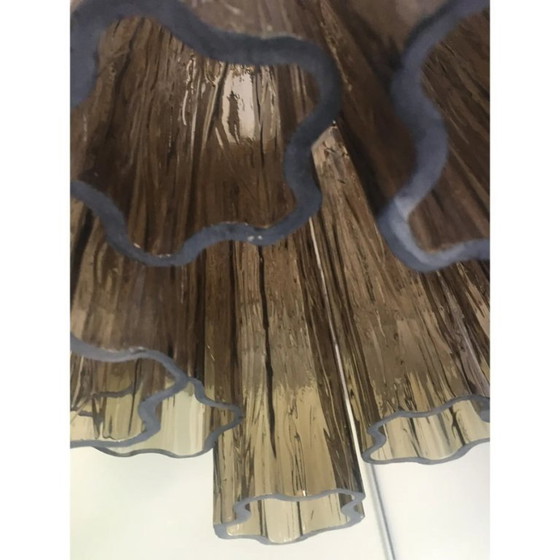Image 1 of Lampadario in vetro in stile Murano, tonalità fumé
