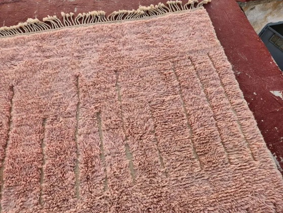 Moroccan Beni Ourain Berber Rug, Dusty Pink, Natural Wool, 400 × 300 cm, Rugs & carpets, Rustic (photo 7 of 13)