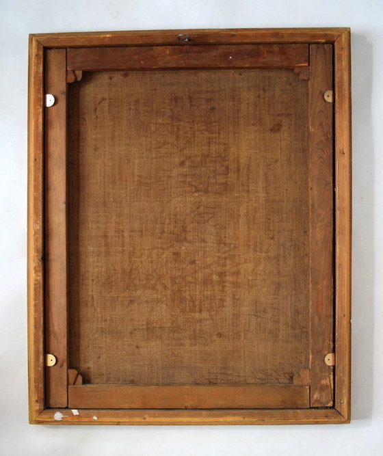 Image 1 of 19e-eeuws olieverfportret van een jonge vrouw