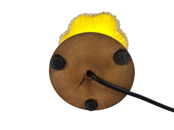 Image 1 of Amsterdamse school - tafellamp - palisander - porselein - 2e kwart 20e eeuw