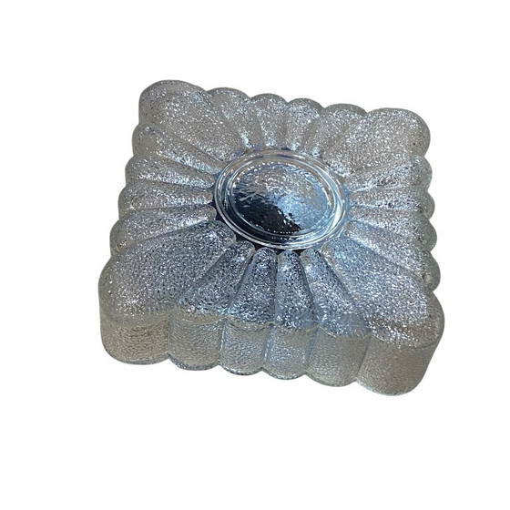 Old square Wall light ceiling light transparent glass flower vintage 1970 1980 (photo 9 of 9)