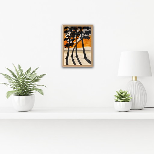 Tinte auf Naturpapier. Größe 30 x 21 cm.