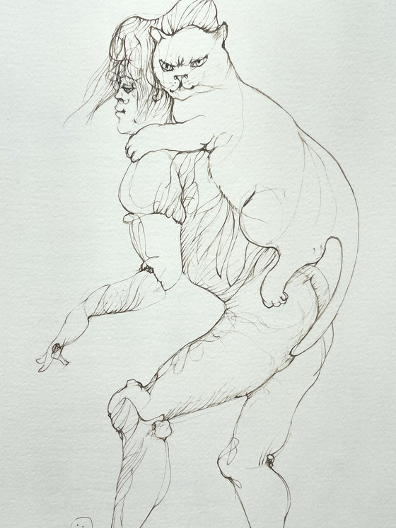 Image 1 of Leonor Fini, Litografía poco común sobre papel Arches, alrededor de 1980