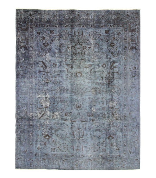 Tappeto Orientale Annodato a Mano Vintage Art Design Classico e a Rilievo 298 x 228 cm Colore Blu