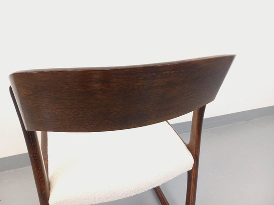 Image 1 of Sedia a slitta vintage in legno e tessuto bouclé del marchio Baumann degli anni '70