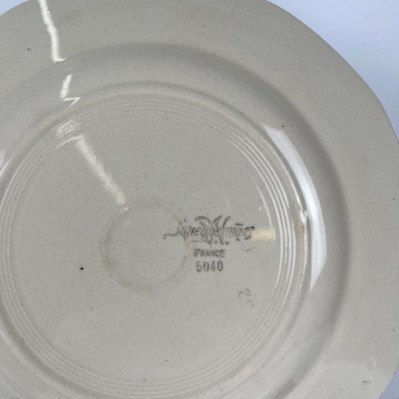 Image 1 of Set of 4 Sarreguemines dessert plates with floral motif, first half of the 20th century