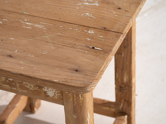 Comodino vintage in legno di pino, Europa centrale, circa 1930, Tavolini, Marrone, Rustic (foto 17 di 19)
