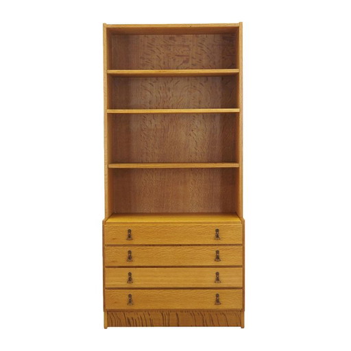 Librería danesa chapada en roble con estantes ajustables, década de 1960. – boekenkasten, Wood