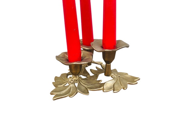 Image 1 of Kandelaar in stile art nouveau vintage con fiori 