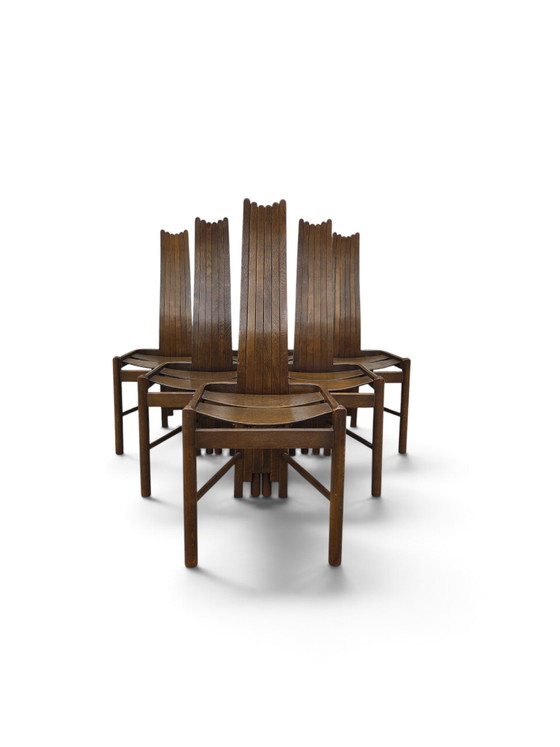 Sillas de comedor de respaldo alto Allmilmo – Textile, Wood (photo 4 of 8)