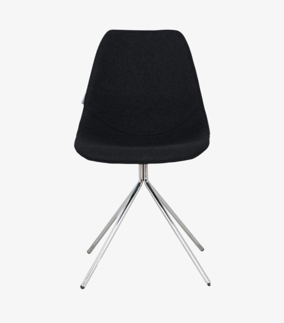 4 Zuiver Fourteen Up chairs black – Dining chairs, Chrome, Polyester (photo 4 of 5)