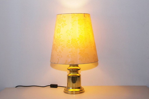 Tischlampe Messing Muster 55cm 1980er J Vintage