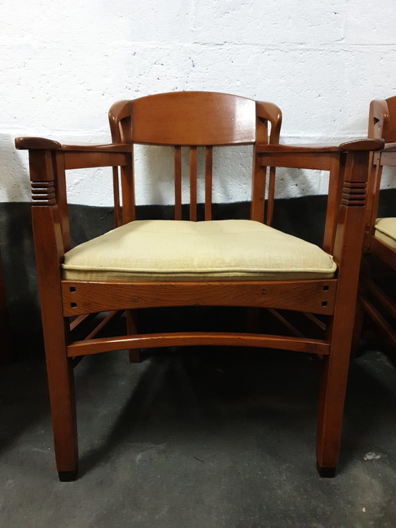 Image 1 of 6x Fauteuils de salle à manger Art Nouveau Schuitema