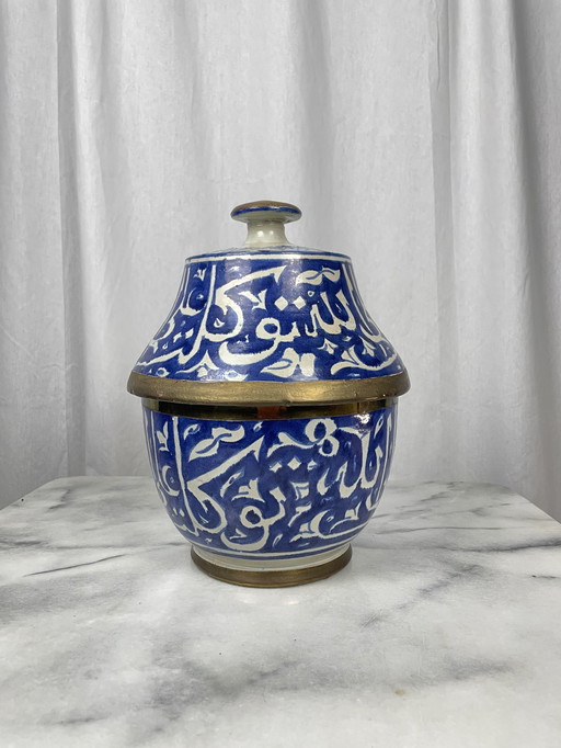 Set of Moroccan jobbanas ceramic jars from Fez