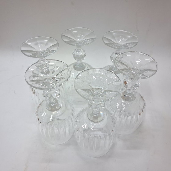 Image 1 of Calici da vino vintage in cristallo di Boemia, set da 6