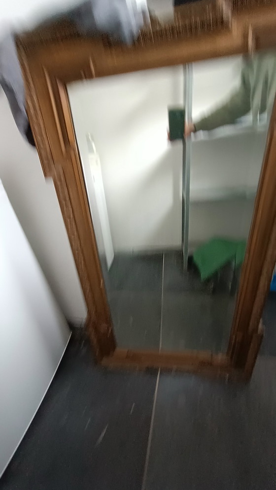 Image 1 of Miroir ancien art déco avec verre taillé