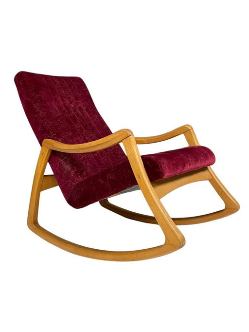Fauteuil à bascule en bois courbé du Mid Century par TON, Tchécoslovaquie, années 1960