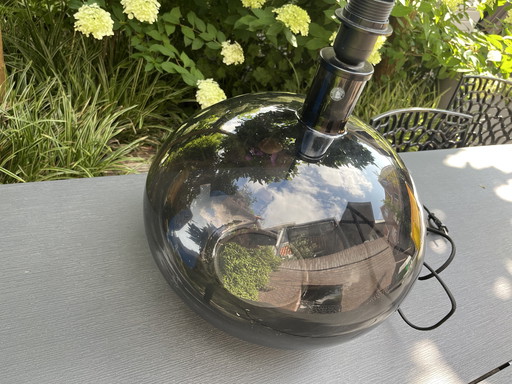 Large vintage IKEA table lamp Anne Nilsson black smoked glass '80s
