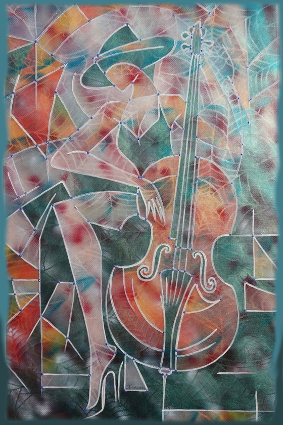 Image 1 of Jazz A1437 - abstract portrait painting