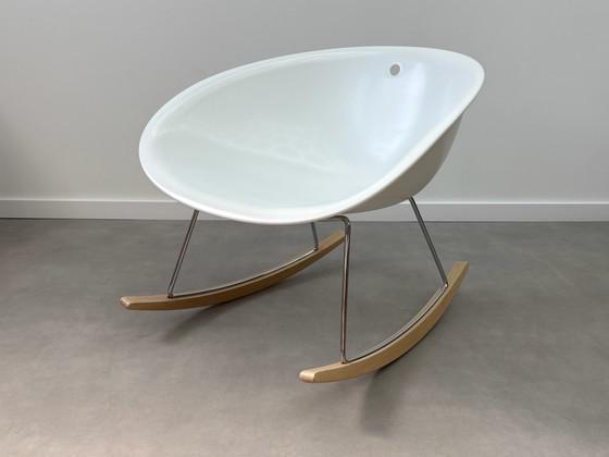 Pedrali Gliss Swing 350 Design Rocking Chair / Armchair – Chrome, Wood (photo 5 of 11)