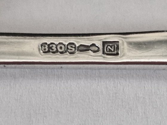 Nils Hansen Noruega - Cuchillo de mantequilla Diplomat de plata – Nils Hansen Norway, Juegos de cubiertos (photo 4 of 5)