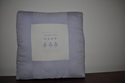 Coussin Vintage à Motif Lavande