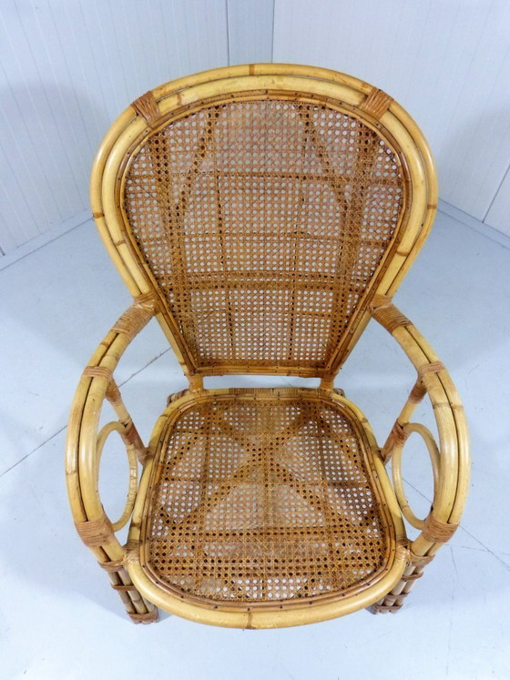 Image 1 of Poltrona italiana in rattan, anni '70