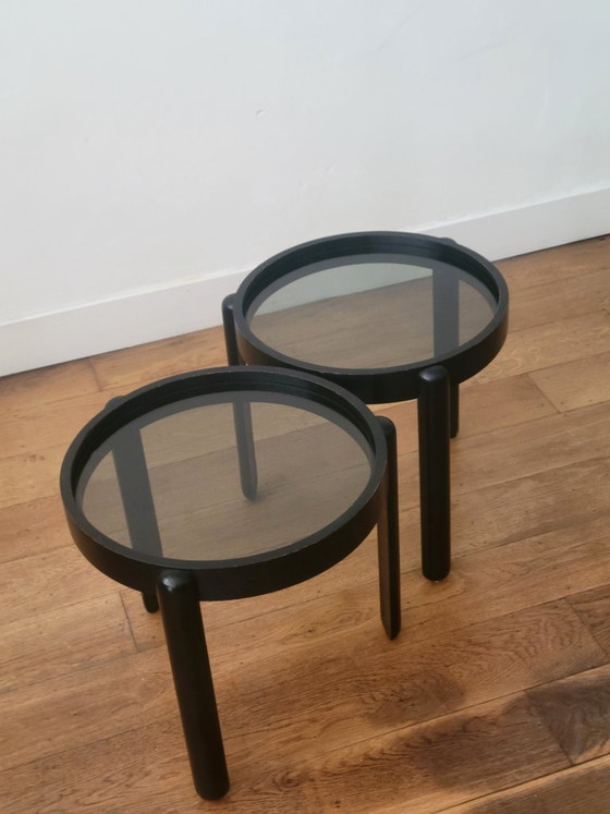 Porada Arredi Cabiate Nesting Tables, Set Van 2, Made In Italy – Bijzettafels, Glass, Wood (photo 5 of 9)