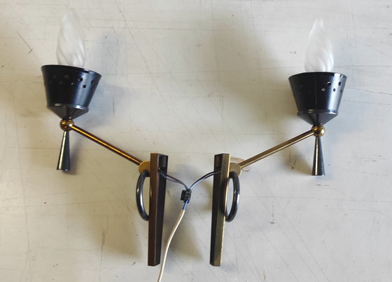 Image 1 of Applique da parete Lunel House in bronzo lucidato e verniciato - anni '50