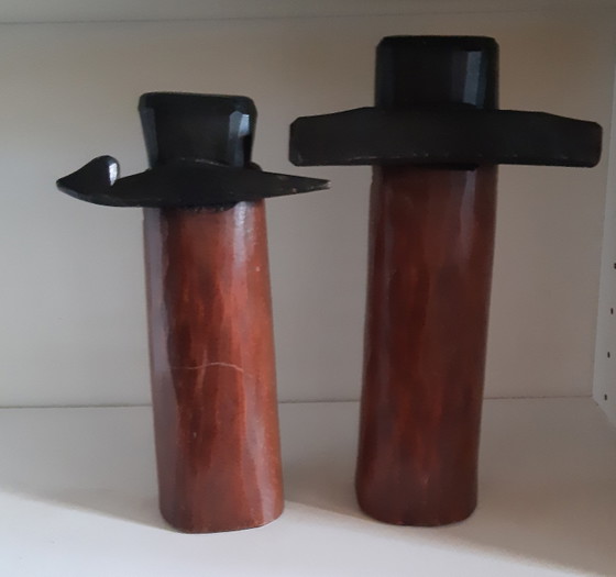 Image 1 of Handgeschnitzte Tiki-Statuen aus Holz