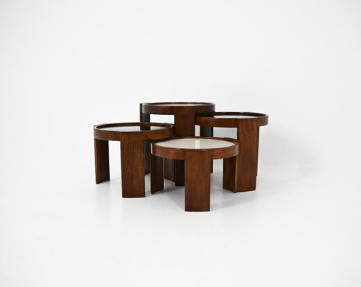 Mesas nido modelo 780 de Gianfranco Frattini para Cassina, década de 1960, juego de 4