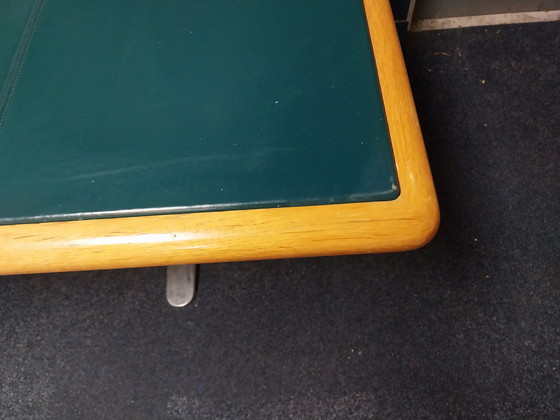 Image 1 of 1 bureau Knoll de 1973, conçu par Warren Platner, avec plateau en cuir vert.