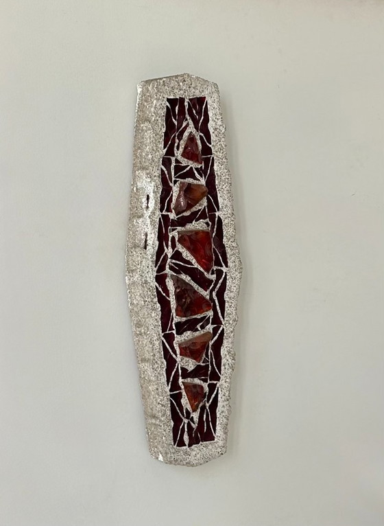 Image 1 of Applique da parete XL "in vetro colorato", vetro e cemento, Svezia, 1950