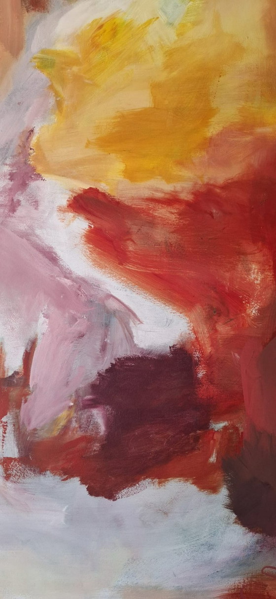 Image 1 of Large original abstract painting | Acrylic on canvas | 170 × 150 cm | Warm earth tones