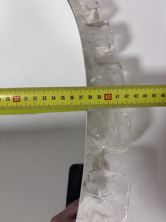 Vintage Hillebrand Verlichte Spiegel – Jars '60/'70 – Ice Glass / Sugar Glass – Plastic (photo 10 of 11)