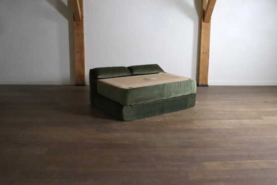 Image 1 of Le bambole bed in green velvet By Mario Bellini for B&B Italia, 1970s