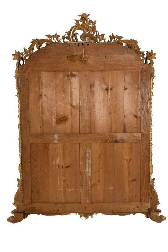 Image 1 of Lodewijk XV stijl geglazuurde spiegel. Napoleon III periode, circa 1880.