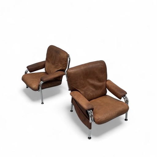 2x De Sede Kangaroo Fauteuils By Hans Eichenberg