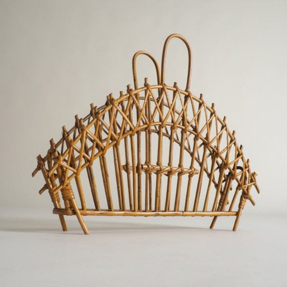 Image 1 of Mid Century Rattan Magazine Holder