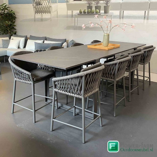 Borek High Dining set FARO met 8 MAJINTO stoelen