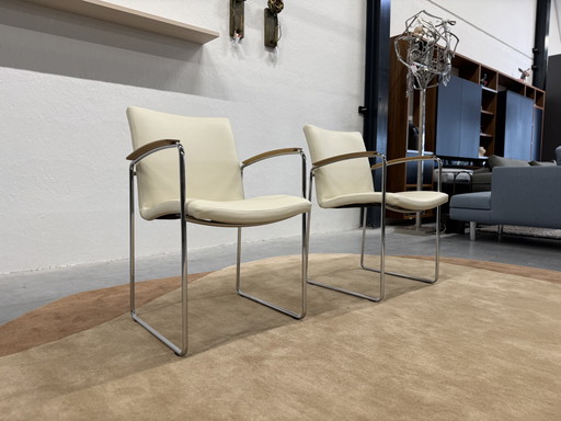 2 chaises de salle à manger Leolux Talos cuir Senso